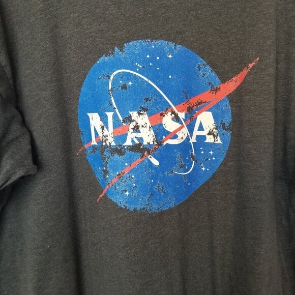 Nasa T-Shirt Men's 2XL Short Sleeves Dark Gray Space Logo - Picture 2 of 6
